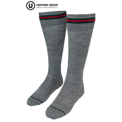 Knee High Socks - Grey/Stripe